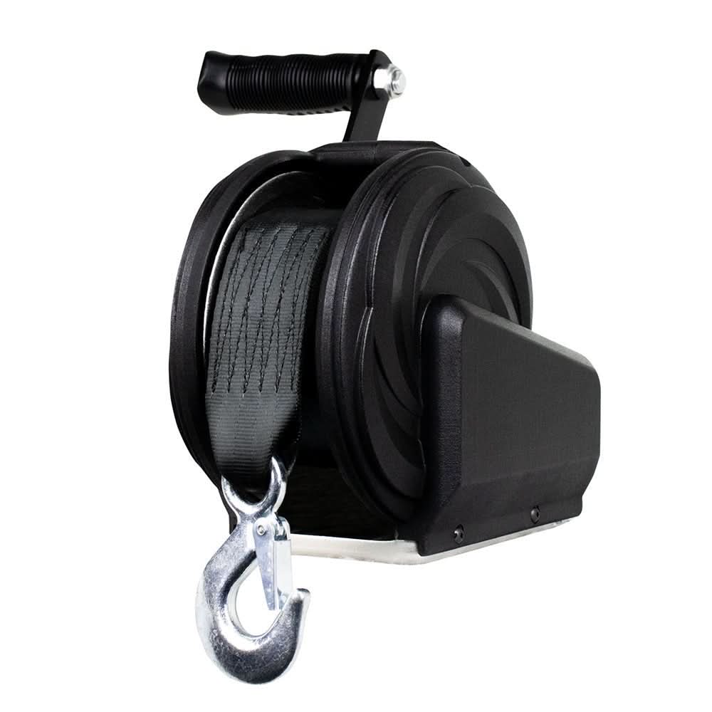 Powerwinch Select Series 1,200 lb Capacity Winch with 6 - Inch Crank Arm - Carbon Black - 21400 - W - 1200 - 6 - B - R - Anchor Express