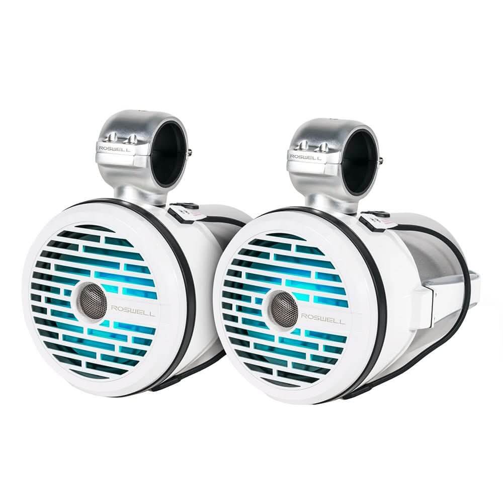 Roswell R1 8” Tower Speakers - White - 100W RMS & 200W Peak Power - Anchor Express