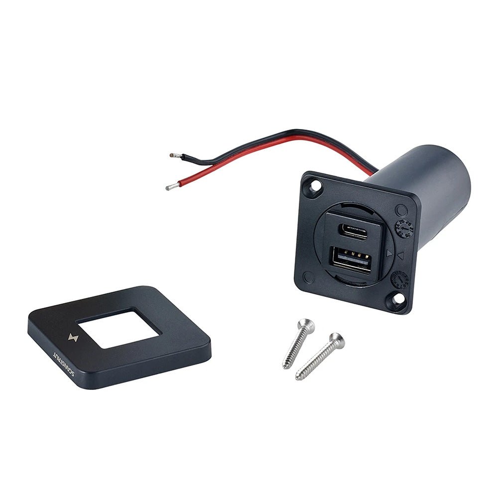 Scanstrut TILE USB - A/USB - C Interior Charging Socket - 12/24V - Black Bezel - Anchor Express