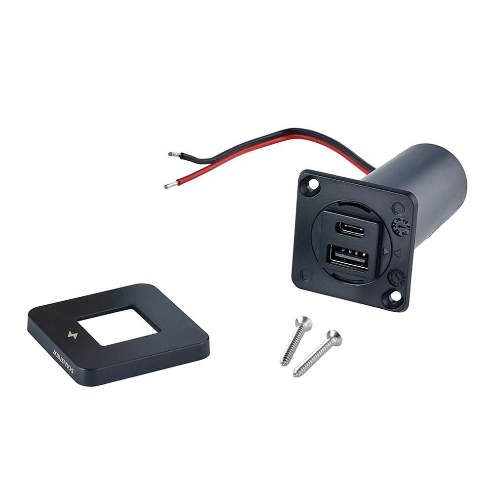 Scanstrut TILE USB - A/USB - C Interior Charging Socket - 12/24V - Black Bezel - Anchor Express