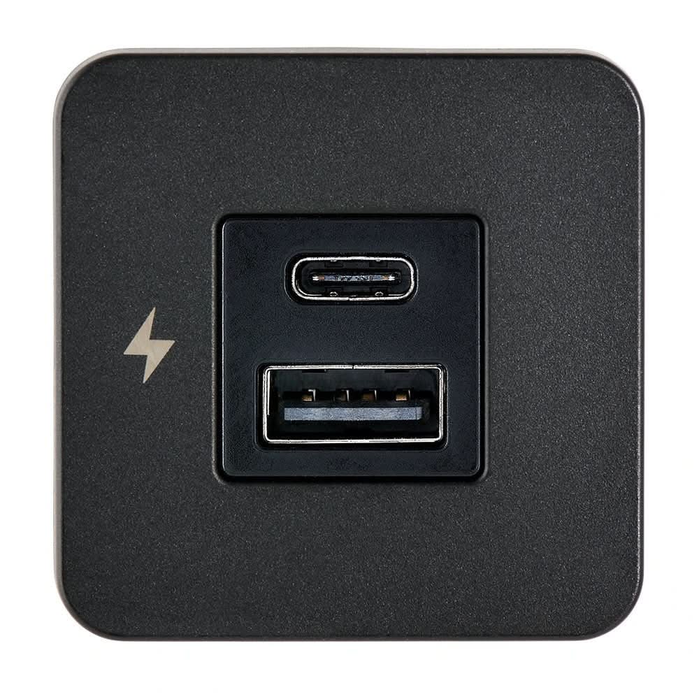 Scanstrut TILE USB - A/USB - C Interior Charging Socket - 12/24V - Black Bezel - Anchor Express