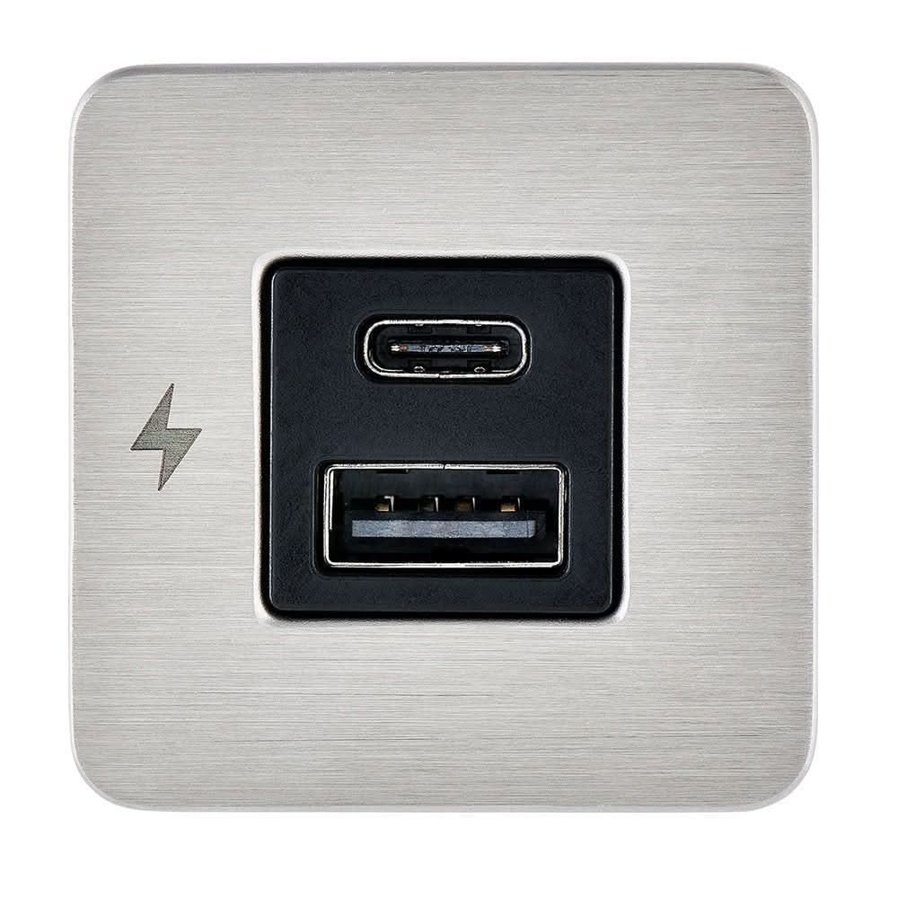 Scanstrut TILE USB - A/USB - C Interior Charging Socket - 12/24V - Stainless Steel Bezel - Anchor Express