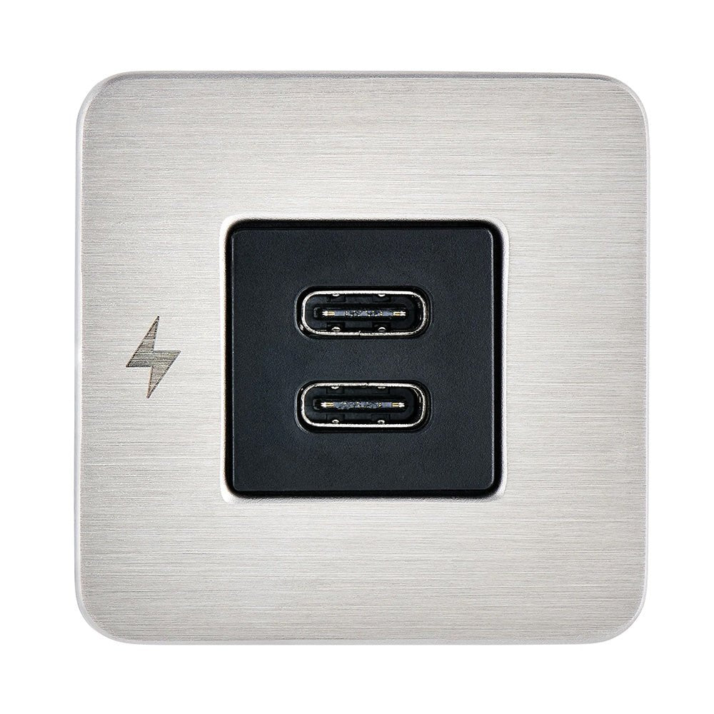 Scanstrut TILE USB - C Interior Charging Socket - 12/24V - Stainless Steel Bezel - Anchor Express