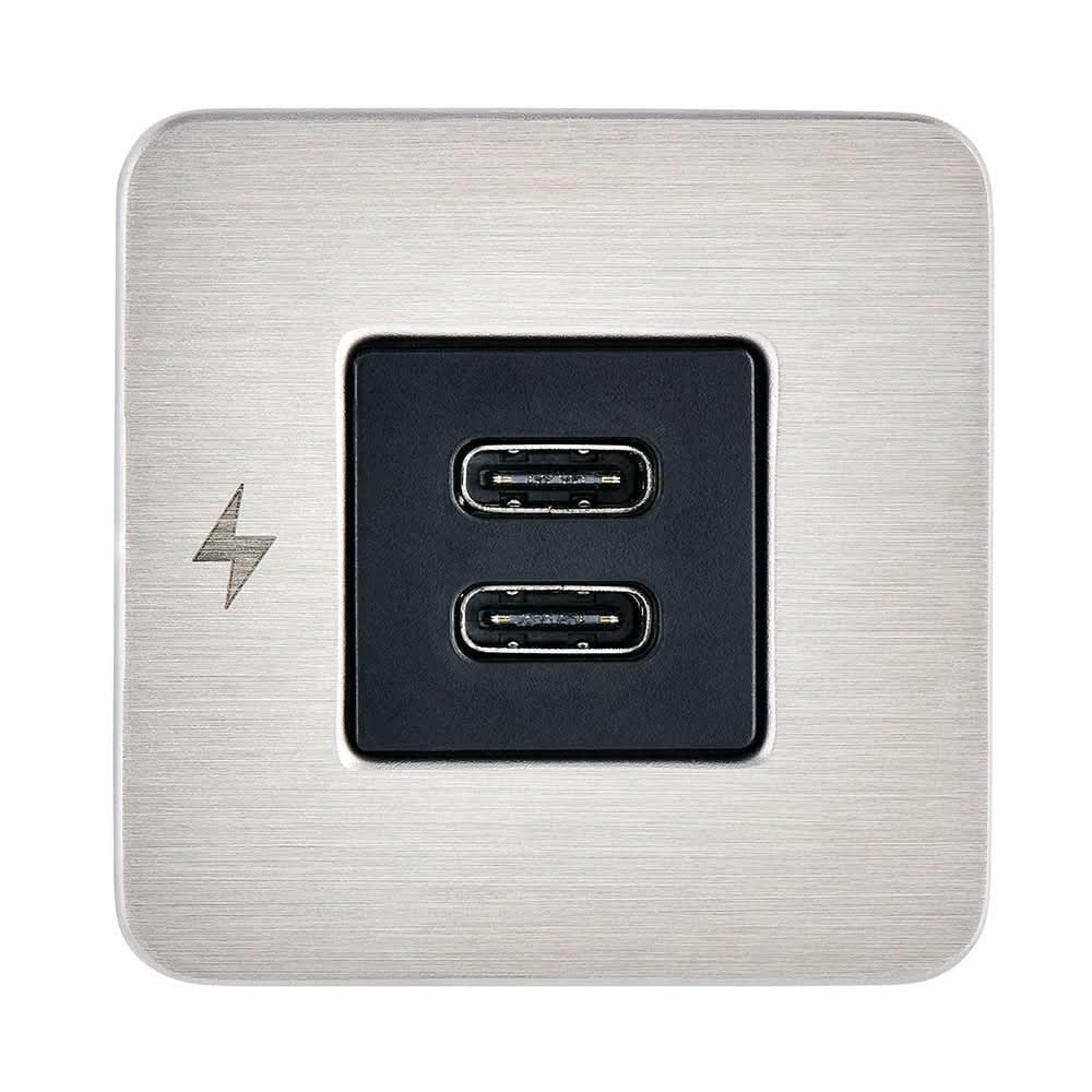 Scanstrut TILE USB - C Interior Charging Socket - 12/24V - Stainless Steel Bezel - Anchor Express