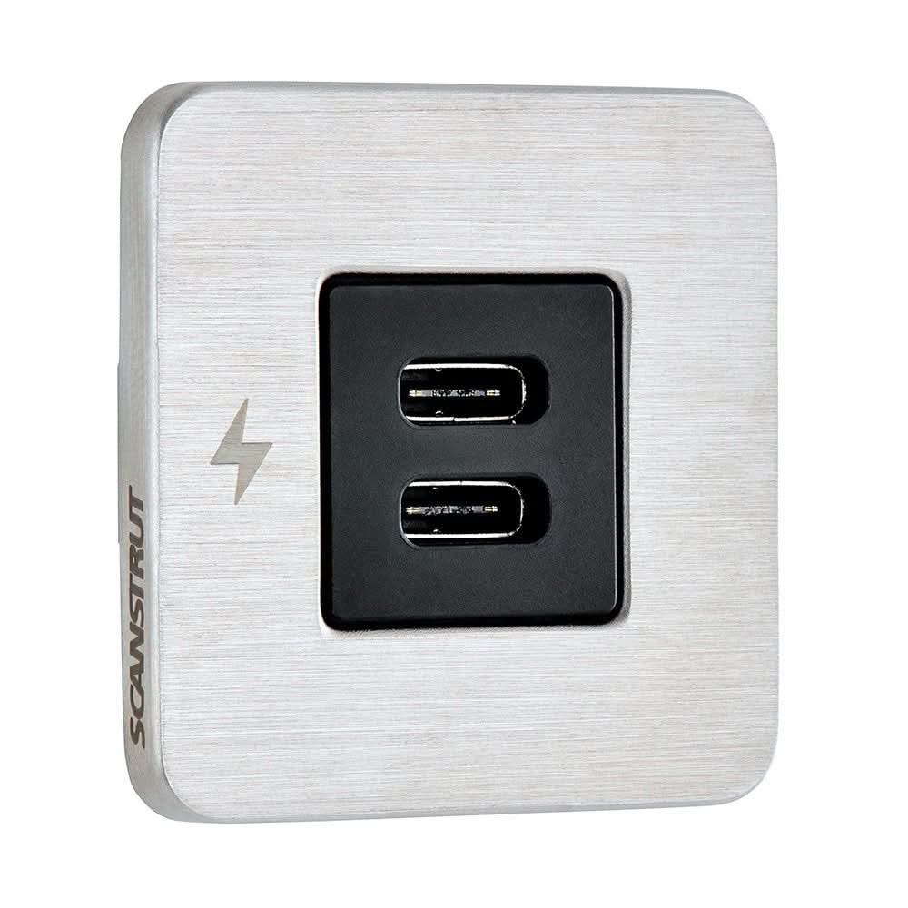 Scanstrut TILE USB - C Interior Charging Socket - 12/24V - Stainless Steel Bezel - Anchor Express