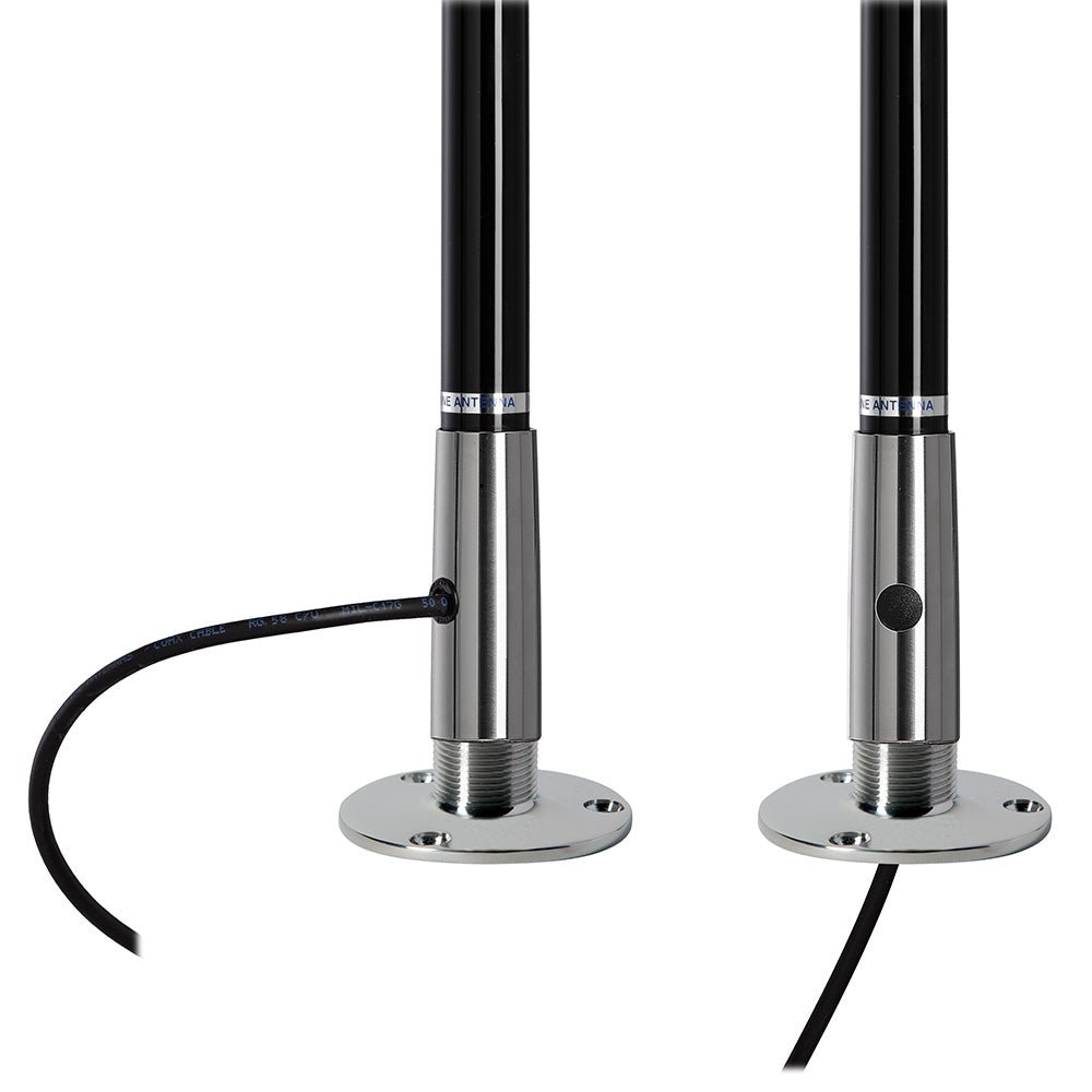 Scout 4' Black VHF Antenna with 3dB Gain and Stainless Steel Ferule * Includes 5M RG - 58 Cable and PL - 259 Connector - PF AN NVHF00045T - Anchor Express