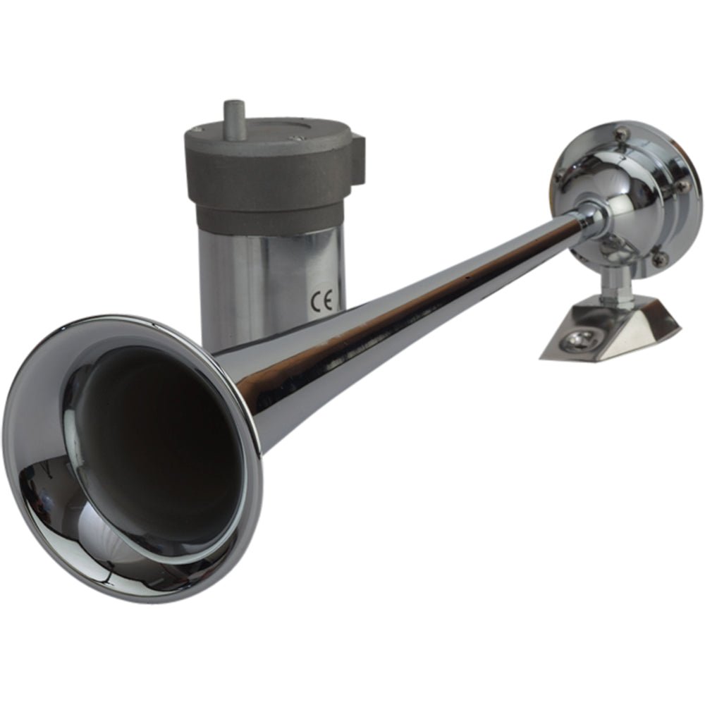 Sea - Dog Chrome Plated Trumpet Airhorn Long Single w/Compressor - 432510 - 1 - Anchor Express
