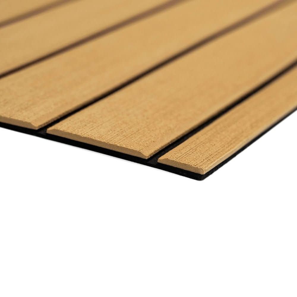SeaDek 40" x 80" 6mm Teak Full Sheet - Brushed Texture - Camel/Black (1016mm x 2032mm x 6mm) - Anchor Express