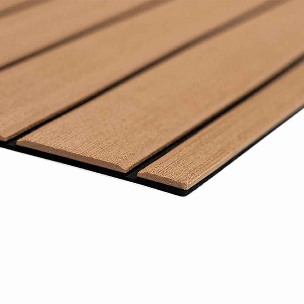 SeaDek 40" x 80" 6mm teak full sheet with brushed texture in mocha/black for marine decking
