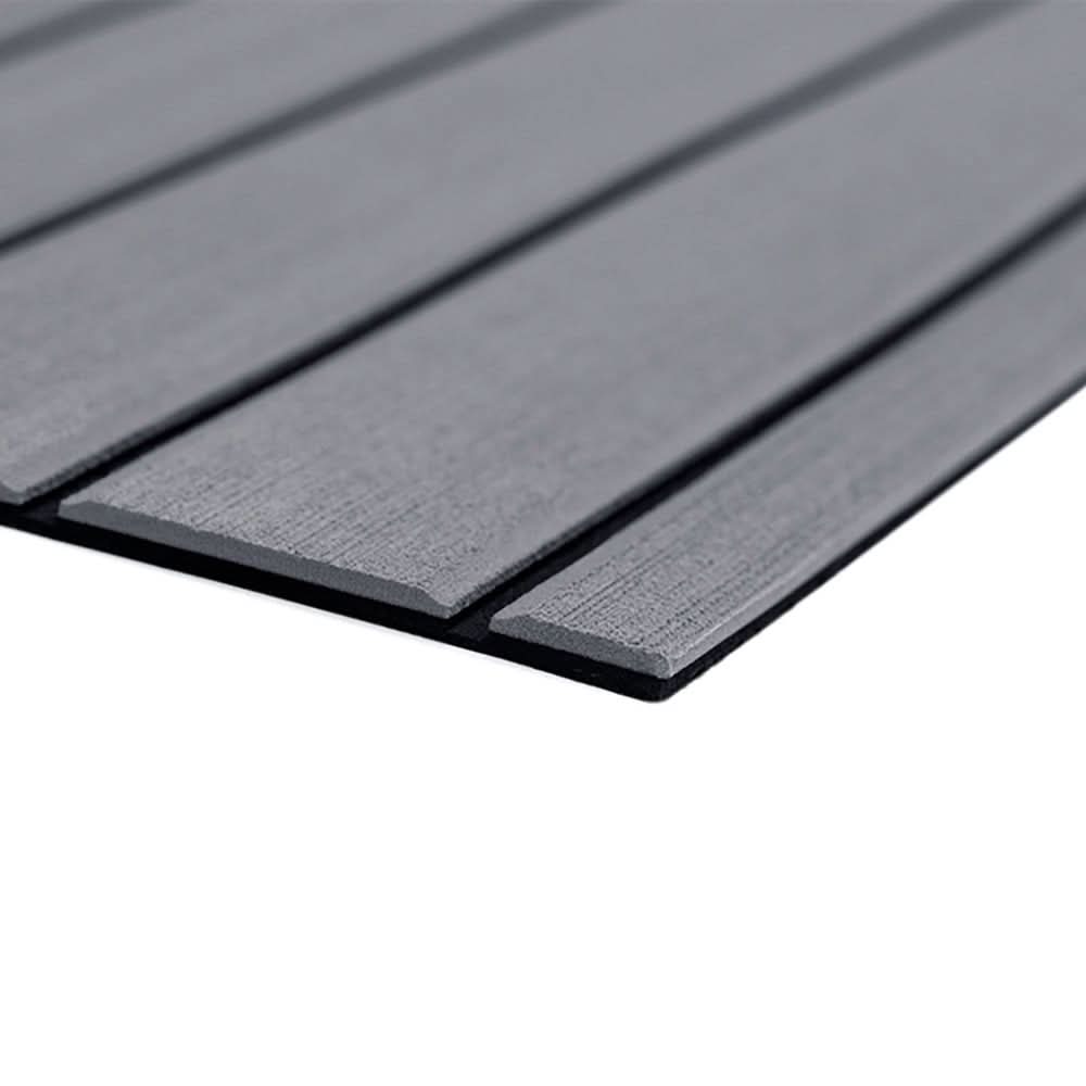 SeaDek 40" x 80" 6mm teak brushed texture boat flooring sheet in storm grey and black