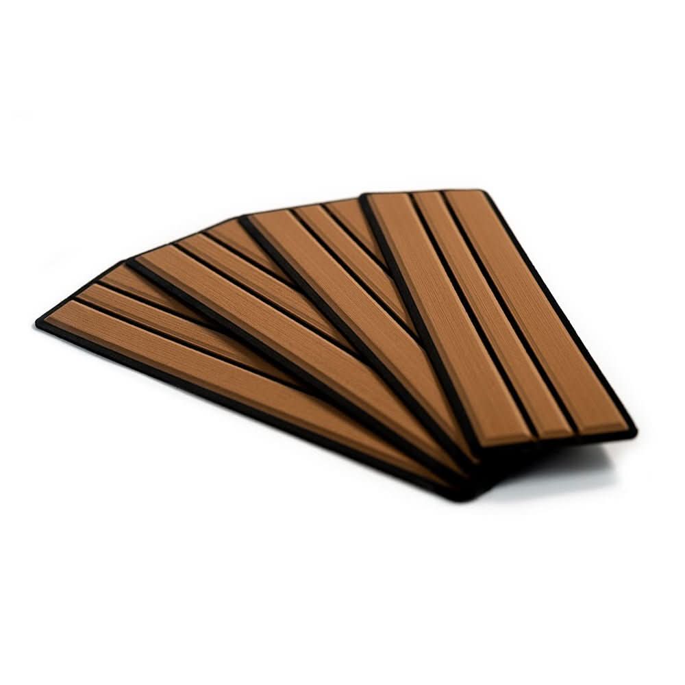 SeaDek Faux Teak 4 - Piece Step Kit - Mocha/Black - Anchor Express