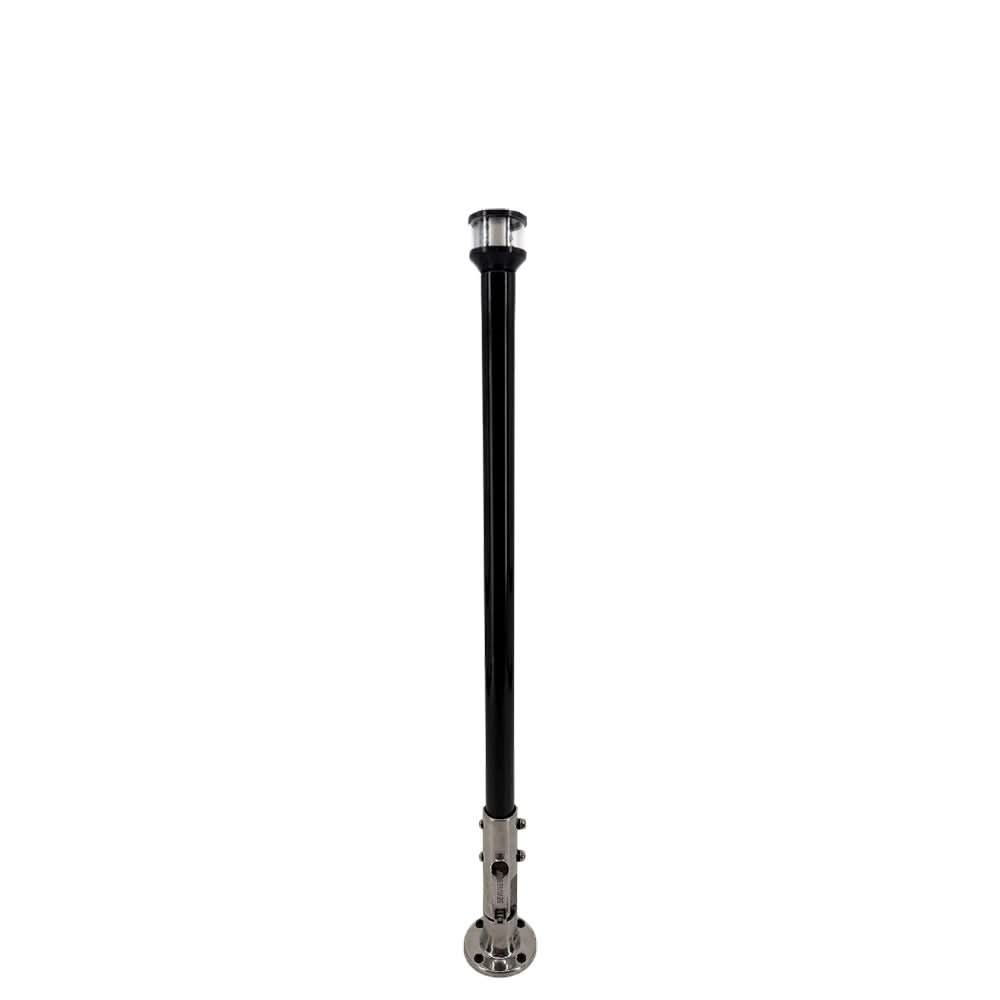 Seaview 12 - Inch Manually Folding Marine Light Post with 316 Stainless Steel Base and LTBLED12C5 Navigation Light - Black - Anchor Express