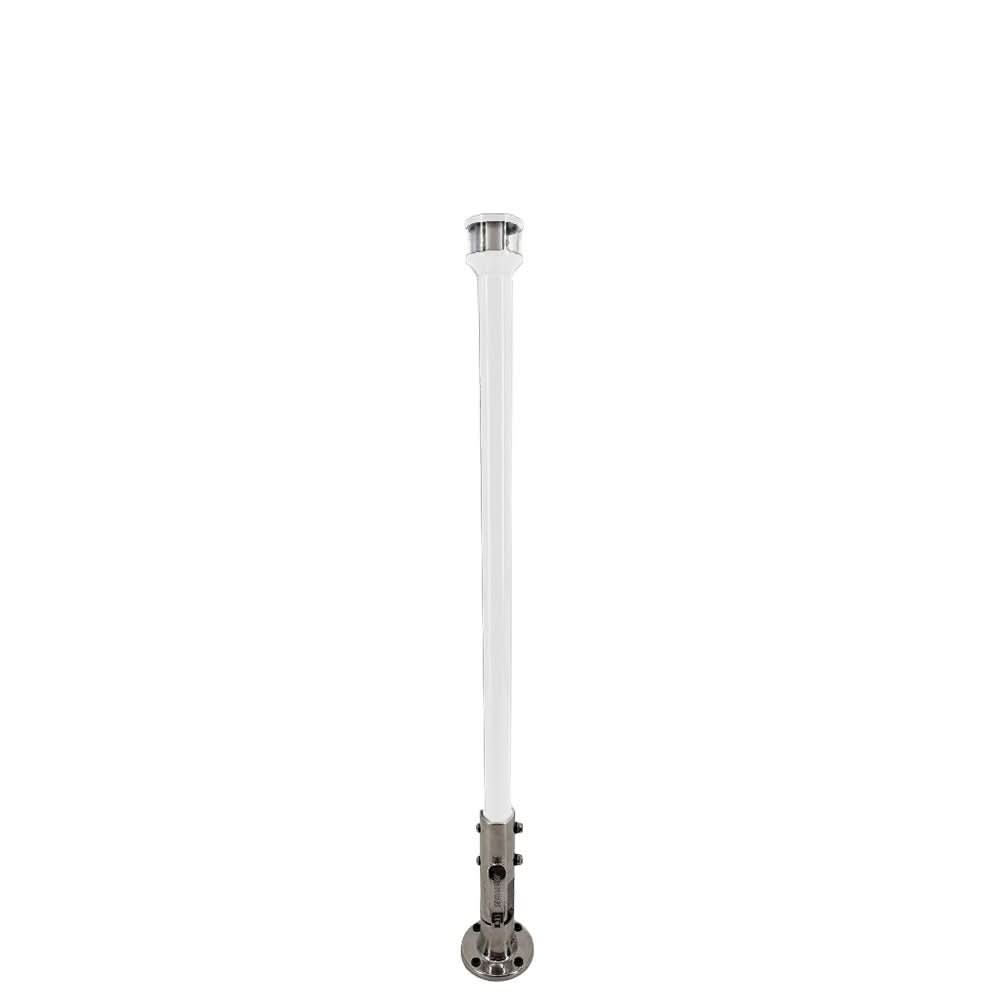 Seaview 12 - Inch Manually Folding Marine Light Post with Stainless Steel Base and Navigation Light * White - Anchor Express