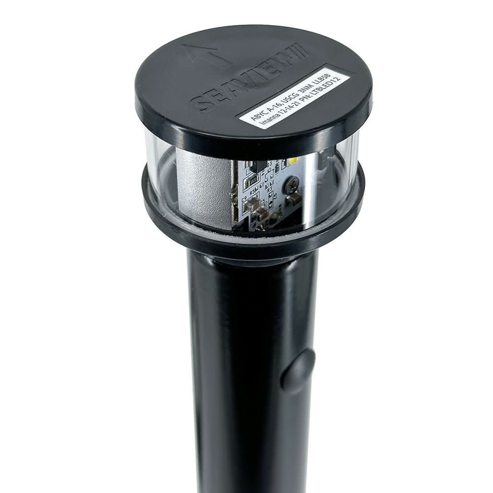 Seaview 12V C5 Certified Round 3nm LED Combo Masthead All - Round Light - Black - LTBLED12C5BLK - Anchor Express