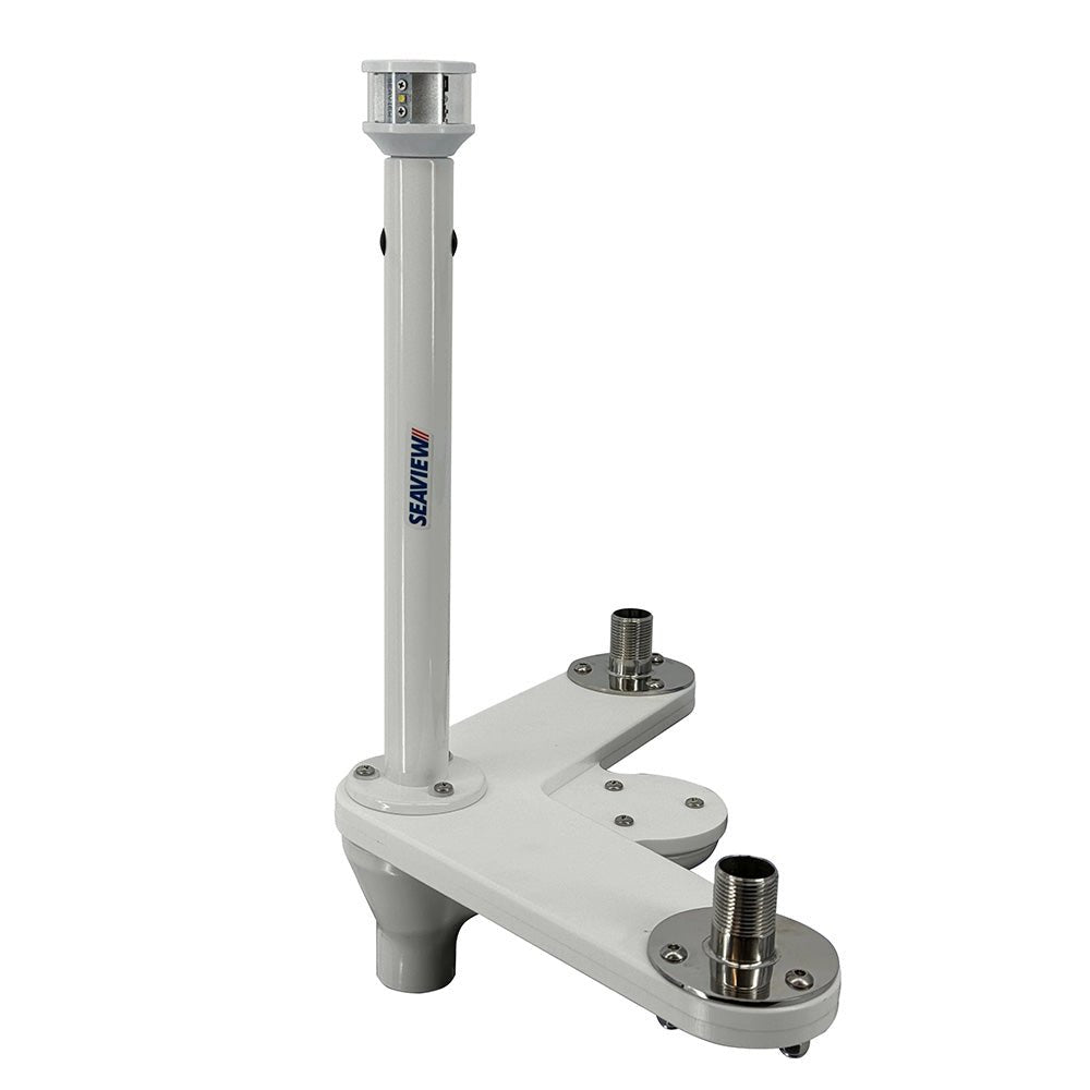 Seaview Triple Mount Adapter w/C5 Certified LED Light 12" Post & Threaded 1" - 14 Thread Bases f/GPS Units - Anchor Express