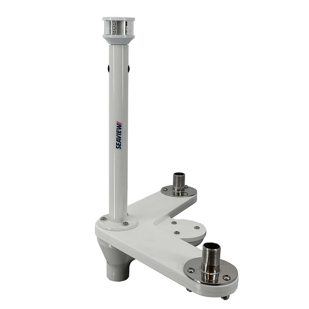 Seaview Triple Mount Adapter w/C5 Certified LED Light 12" Post & Threaded 1" - 14 Thread Bases f/GPS Units - Anchor Express