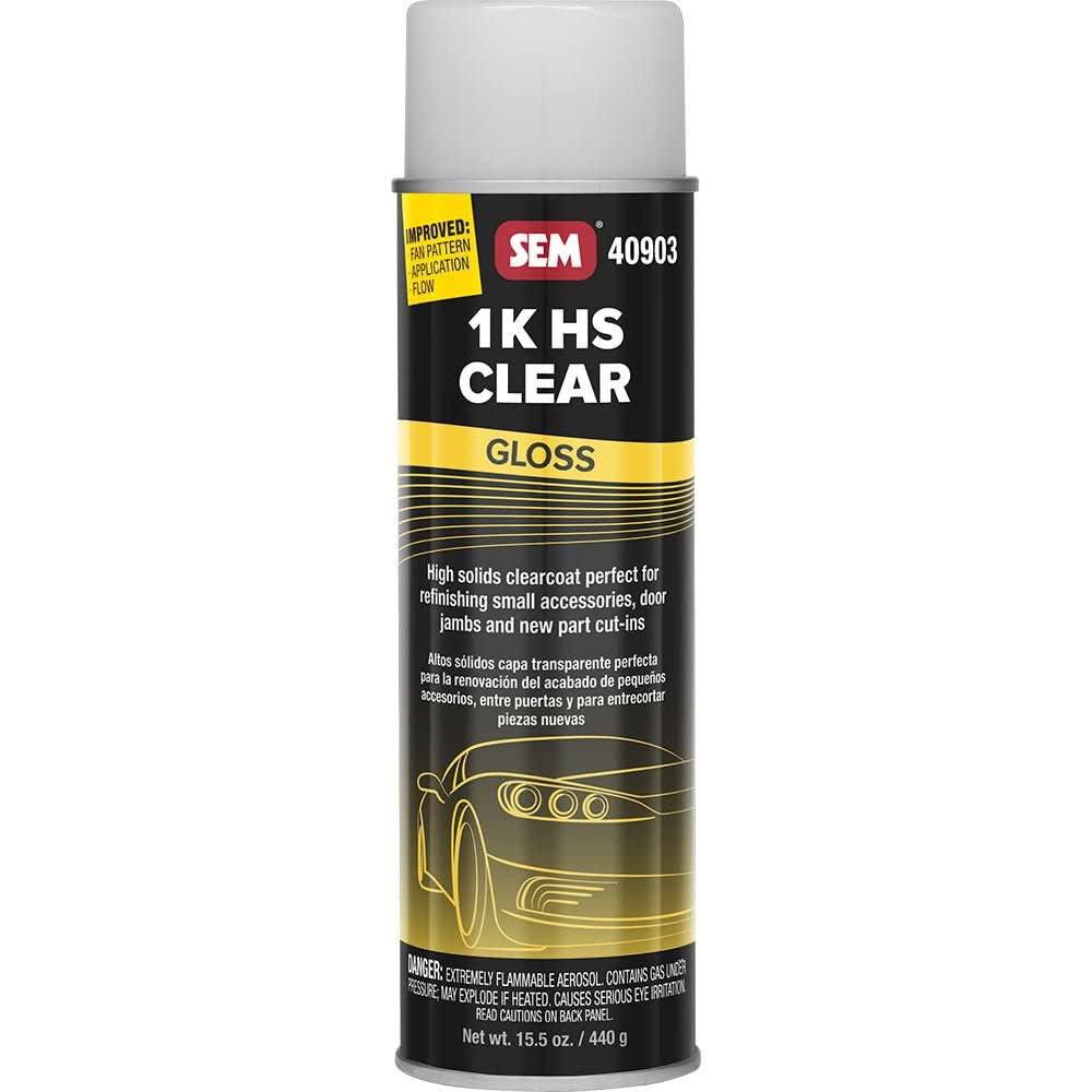 SEM 1K HS Clear Gloss Finish Aerosol Spray Can (20 oz) for Automotive Refinishing - 40903 - Anchor Express