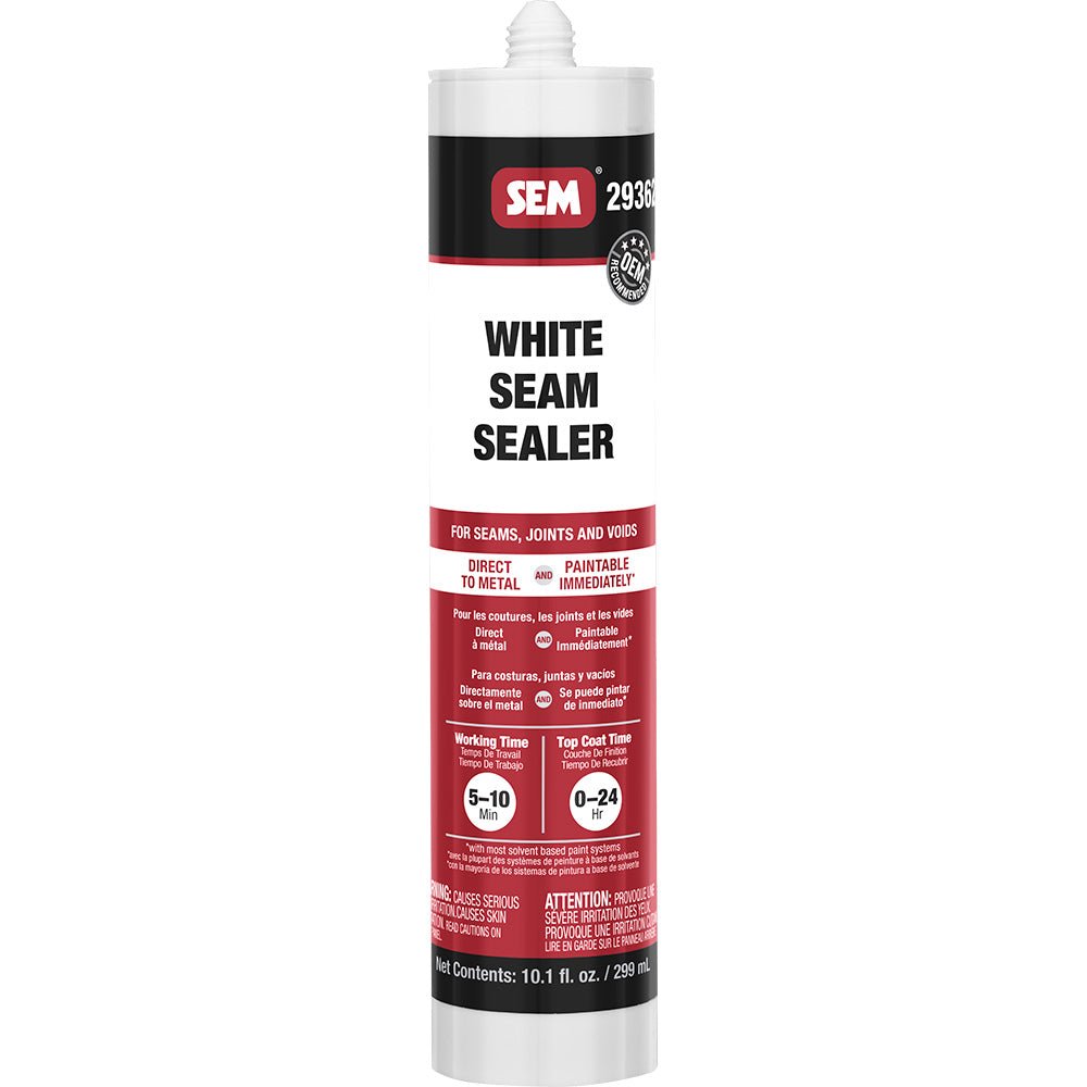 SEM 1K Seam Sealer 10.1oz Tube * White for Interior and Exterior Sealing - 29362 - Anchor Express
