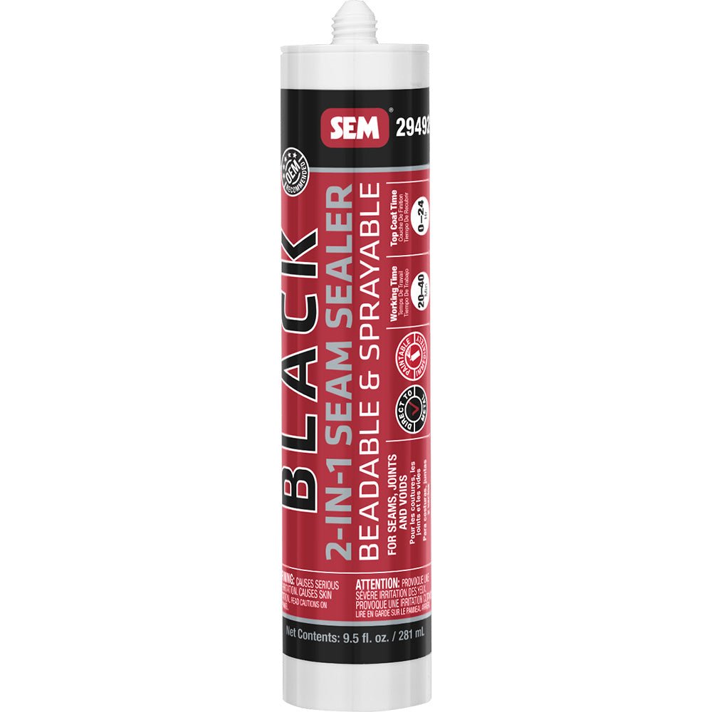 SEM 2 - IN - 1 Seam Sealer 9.5oz Tube - Black for Automotive and Industrial Sealing - 29492 - Anchor Express