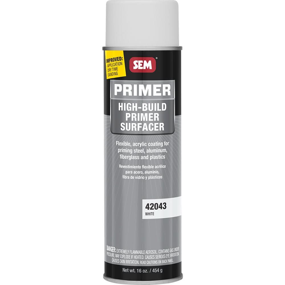 SEM High - Build Primer Surfacer Aerosol * 20 oz. White Spray for Metal and Plastic Surfaces - 42043 - Anchor Express