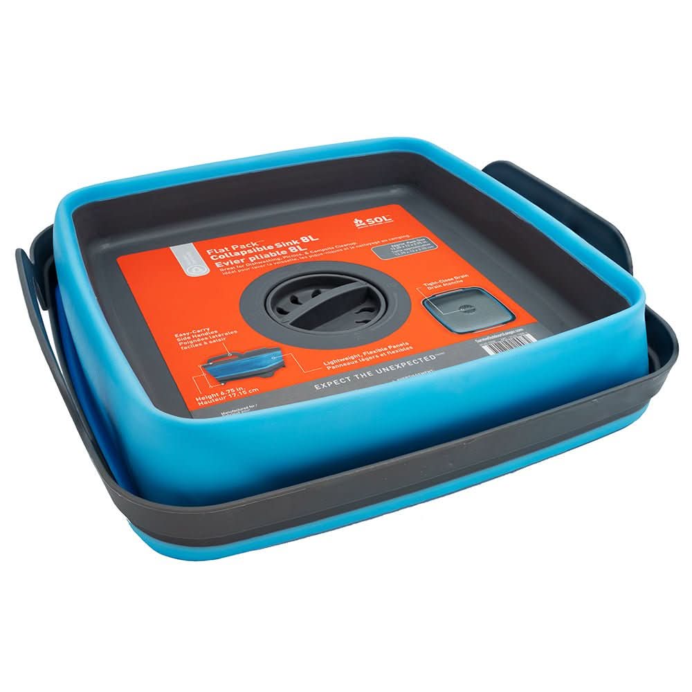 SOL Survive Outdoors Longer Flat Pack Sink 8L for Camping and Outdoor Use - 0140 - 1008 - Anchor Express