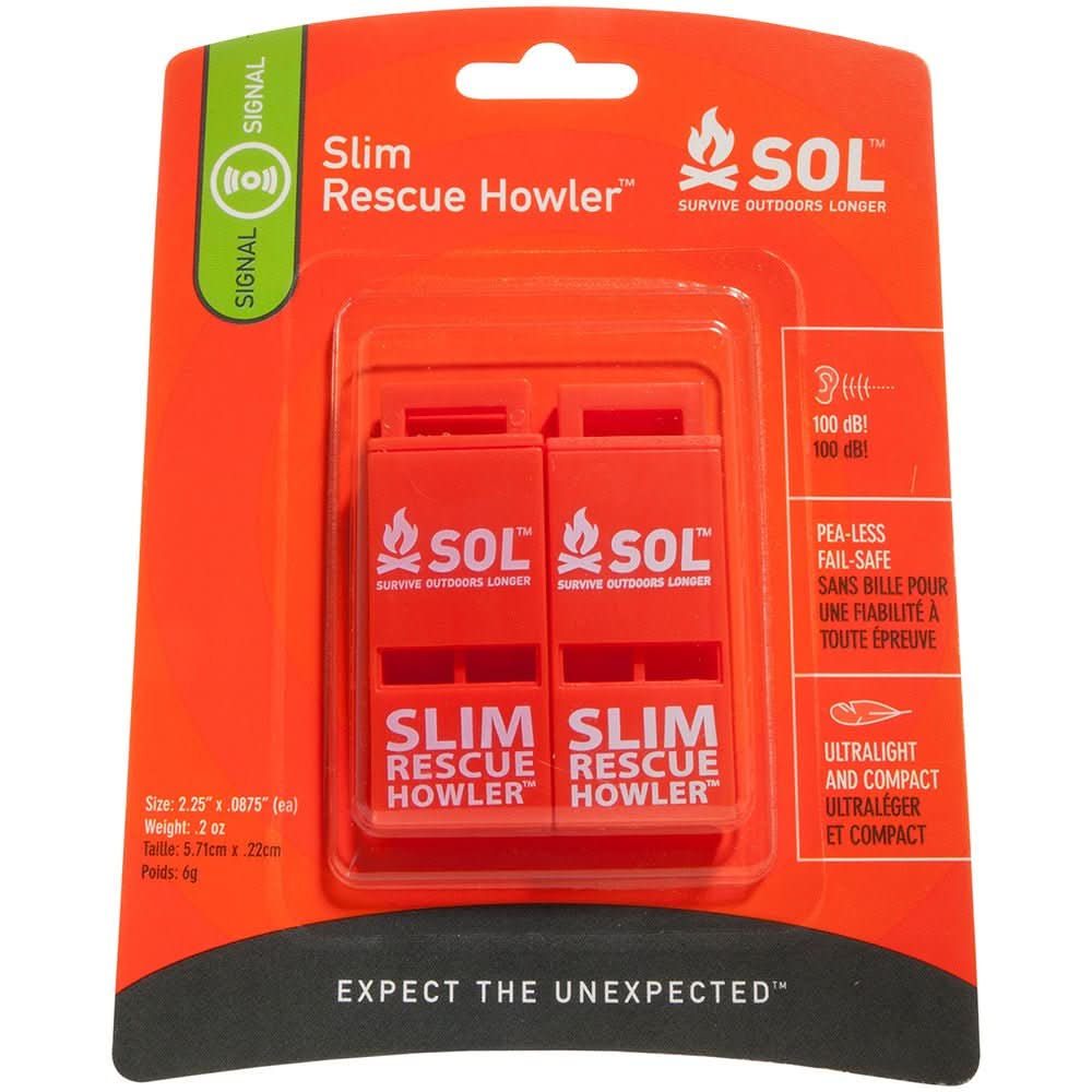 SOL Survive Outdoors Longer Rescue Howler Whistle - 2 Pack - 0140 - 0010 - Anchor Express