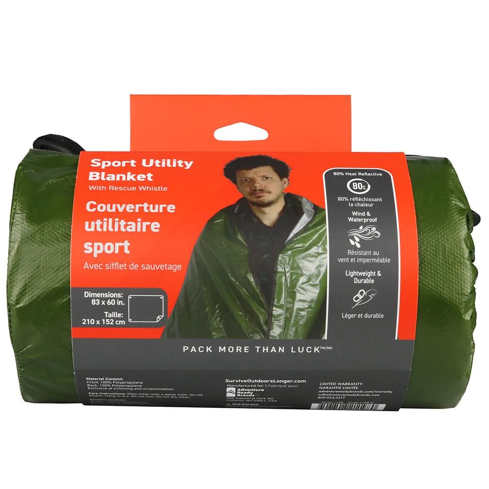 SOL Survive Outdoors Longer Sport Utility Blanket - Compact Emergency Thermal Blanket with Windproof, Waterproof & Reflective Features - Anchor Express