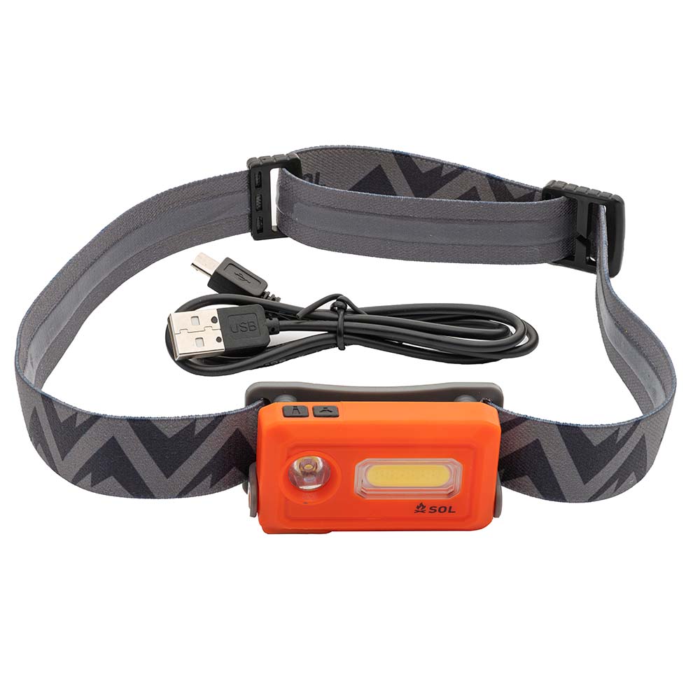 SOL Survive Outdoors Longer Venture Headlamp Rechargeable LED Headlamp with 8 Modes and Magnet Hanging - 0140 - 1303 - Anchor Express