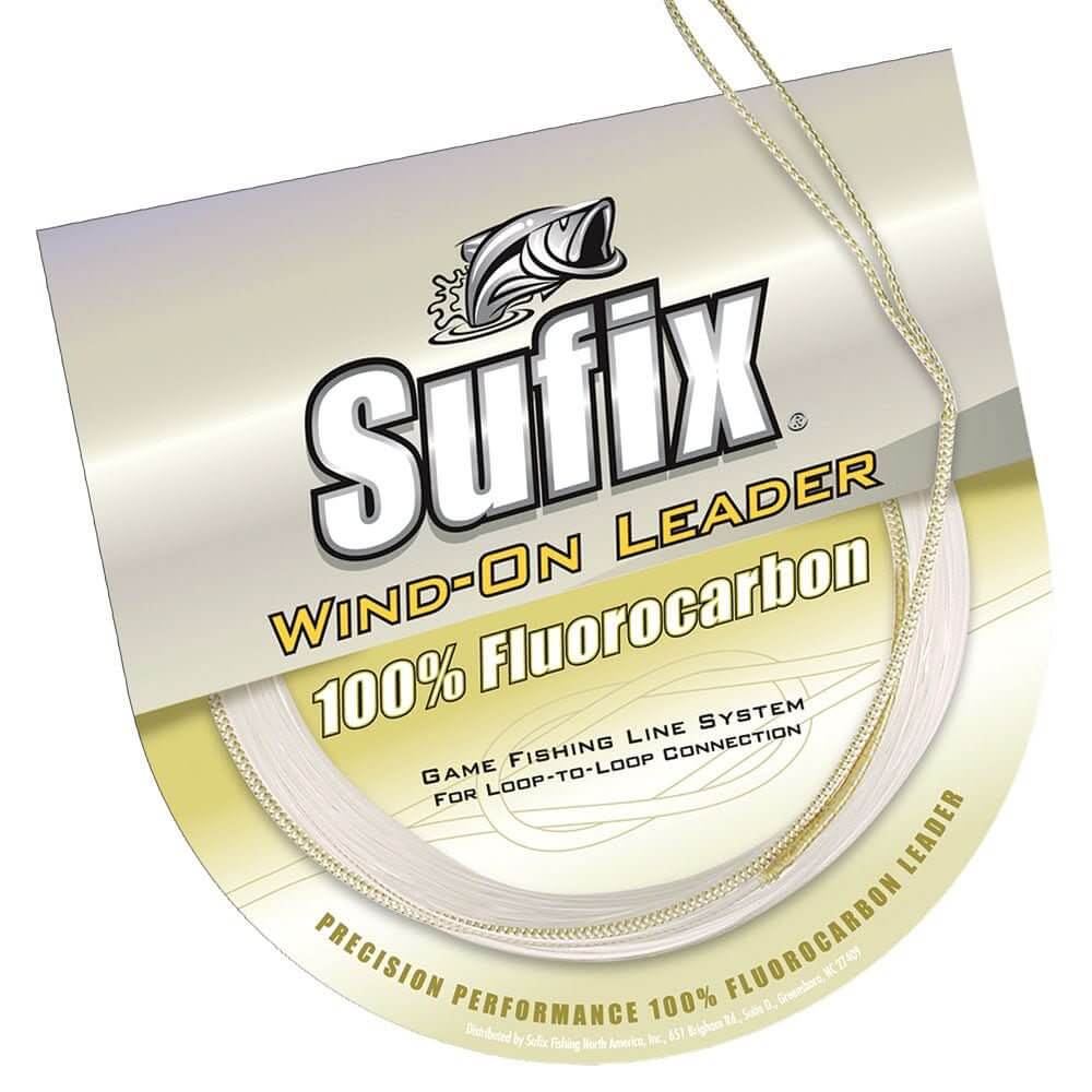 Sufix Wind - On 100% Clear Fluorocarbon Leader - 80lb, 11 Yards - 700 - 080F - Anchor Express