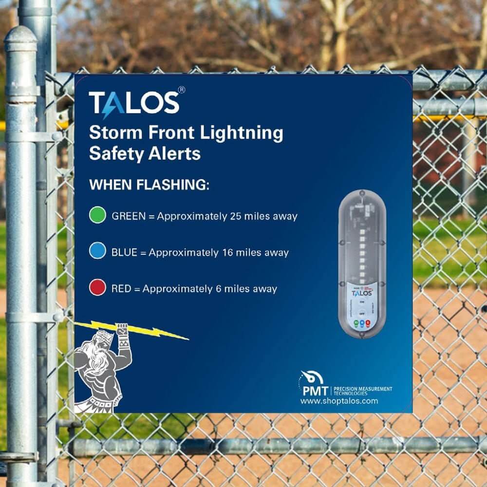 TALOS Standard Lightning Detector w/18"x24" Safety Information Sign - Anchor Express