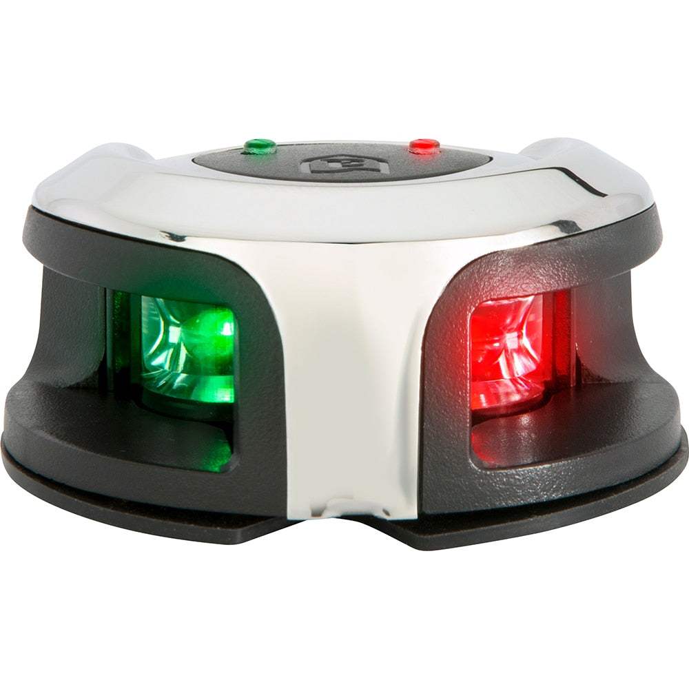 Attwood LightArmor Bow Mount stainless steel bi-color navigation light with green and red LED lights, 2NM visibility, corrosion resistant and IP67 water-resistant