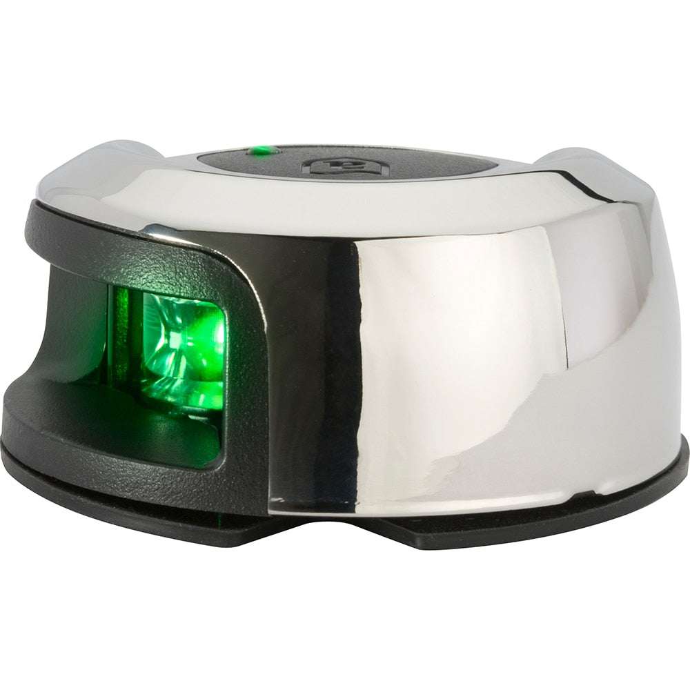 Attwood LightArmor Deck Mount stainless steel starboard navigation light with green LED, 2NM range