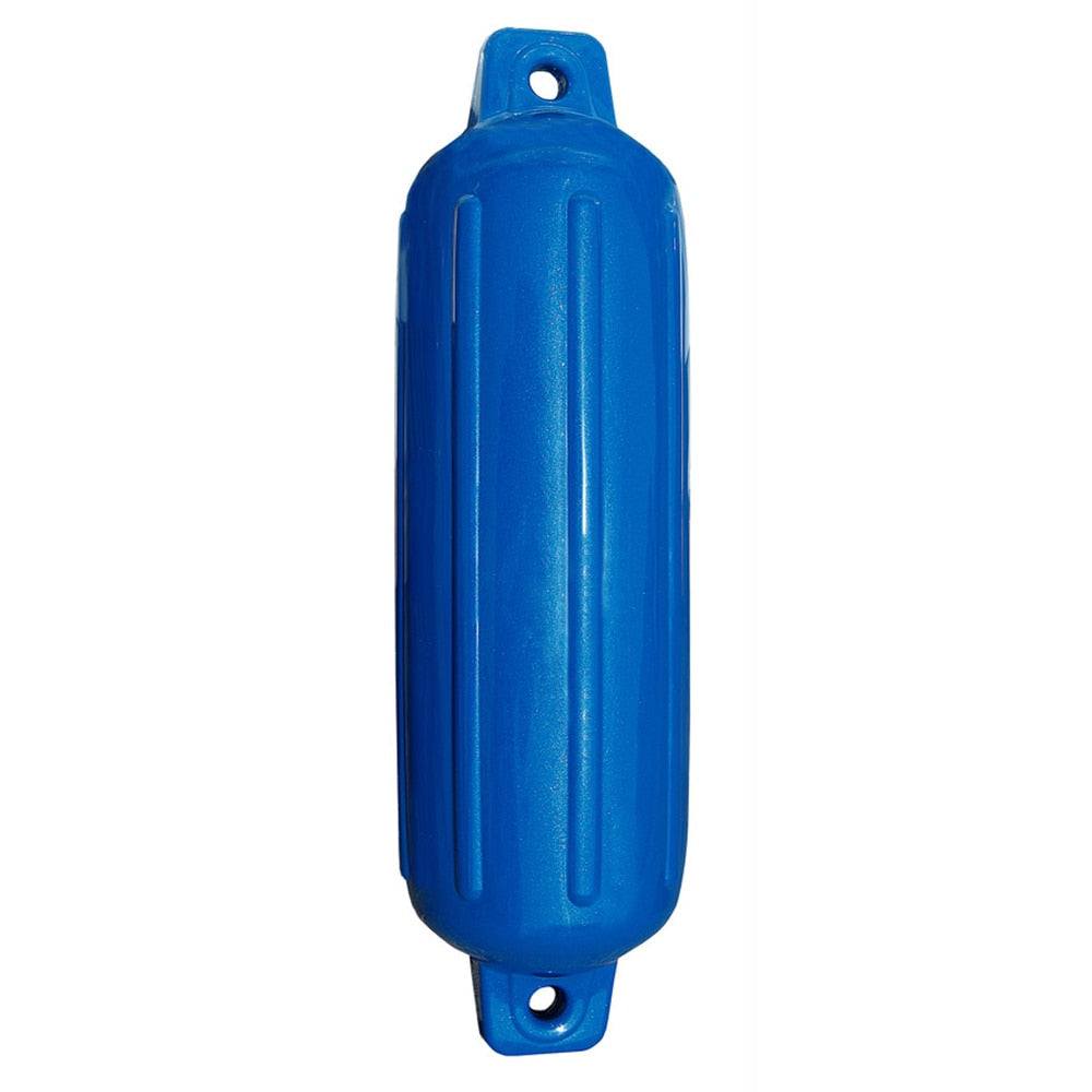 Taylor Made Storm Gard 8.5 x 27 inch inflatable vinyl fender in Mid Atlantic Blue color