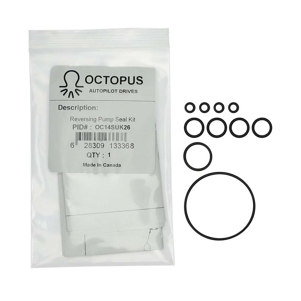 Octopus Seal Kit for Reversing Pump with multiple O-rings in clear packaging