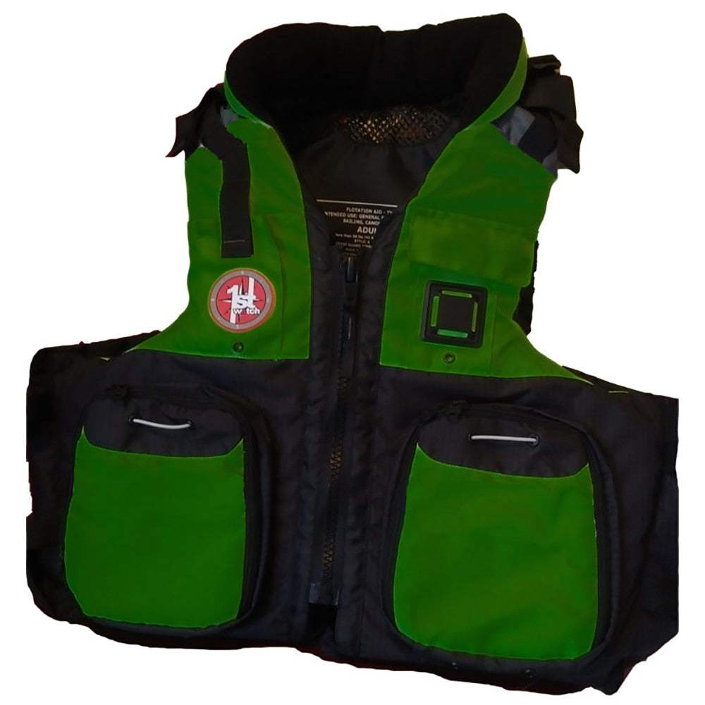 Green and black AV-800 Pro 4-Pocket Vest with fleece lining and multiple storage pockets