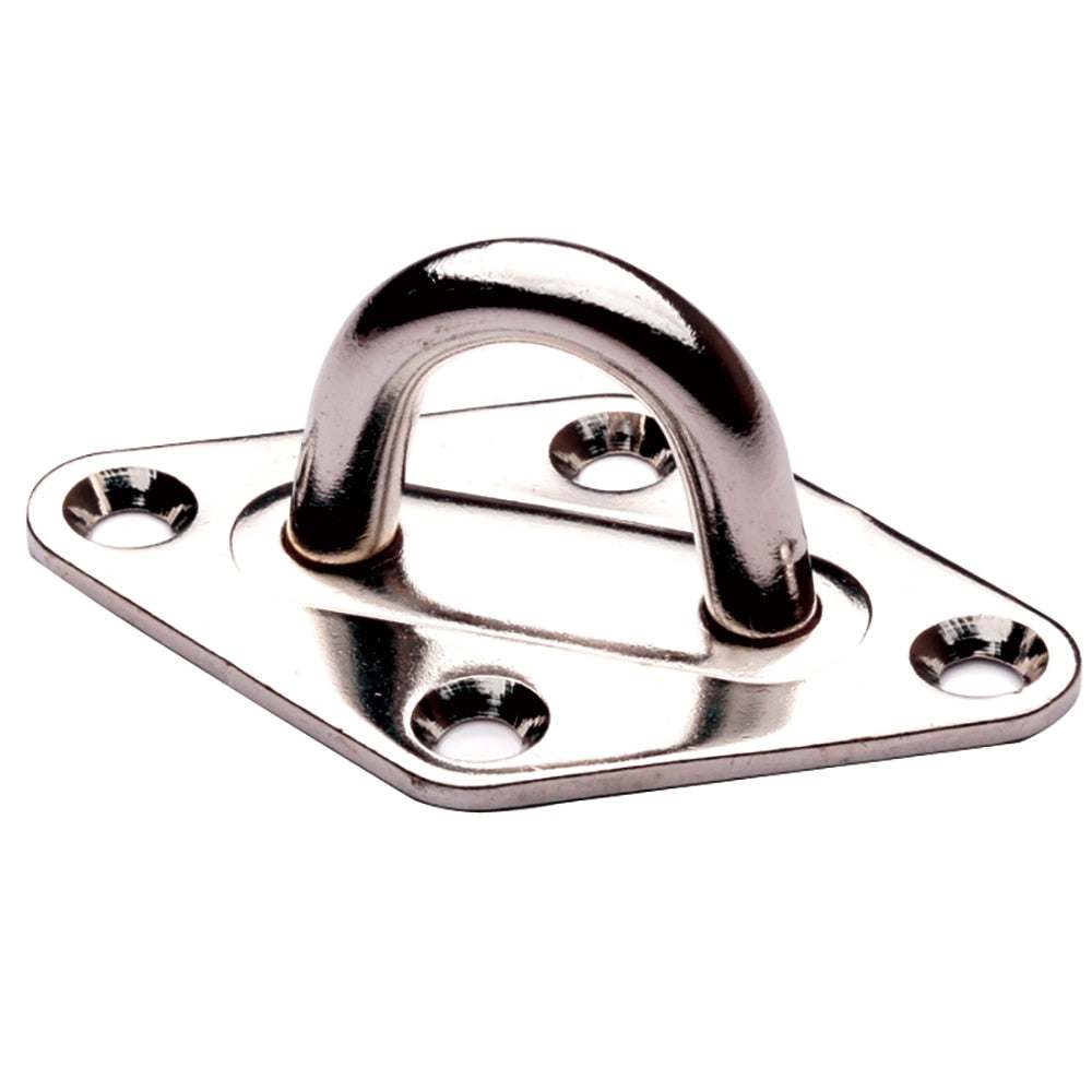 C. Sherman Johnson Diamond Pad Eye stainless steel deck fitting with 1/4 inch bail and 750 lbs load capacity