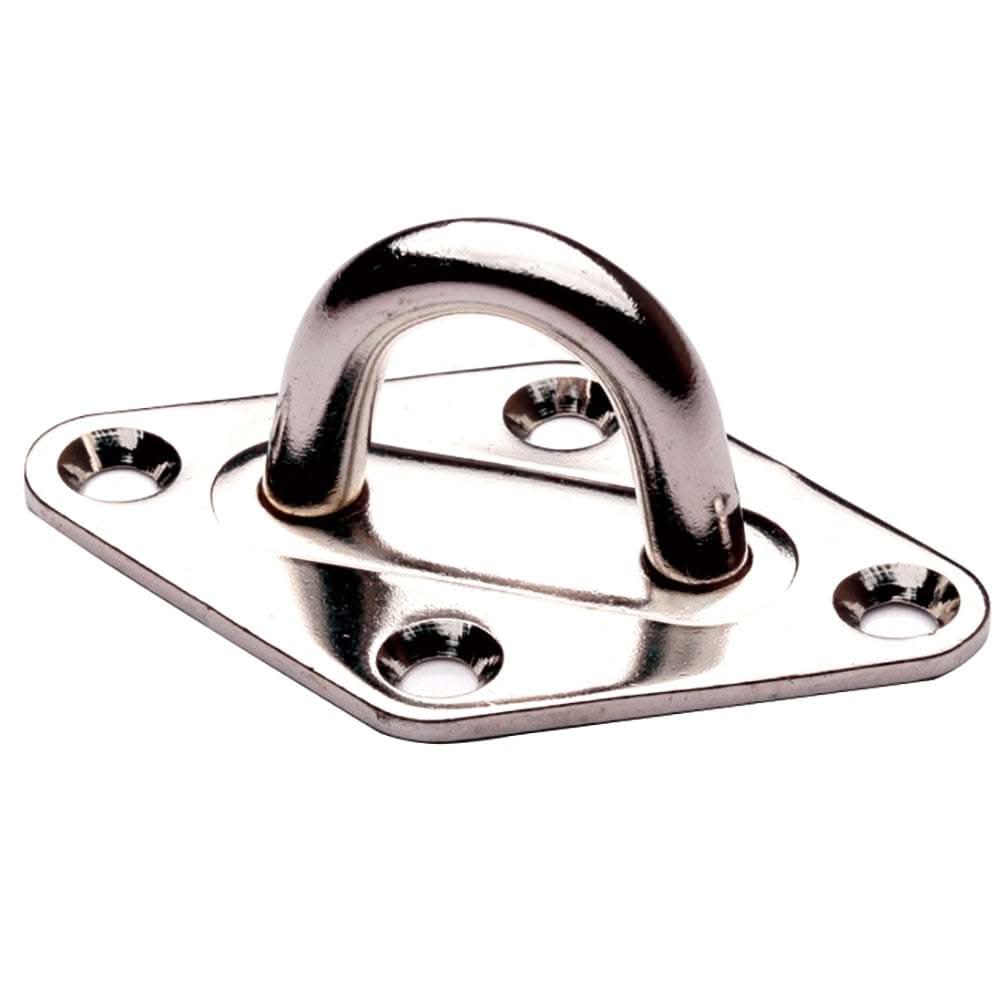C. Sherman Johnson Diamond Pad Eye stainless steel deck fitting with 1/4 inch bail and 750 lbs load capacity
