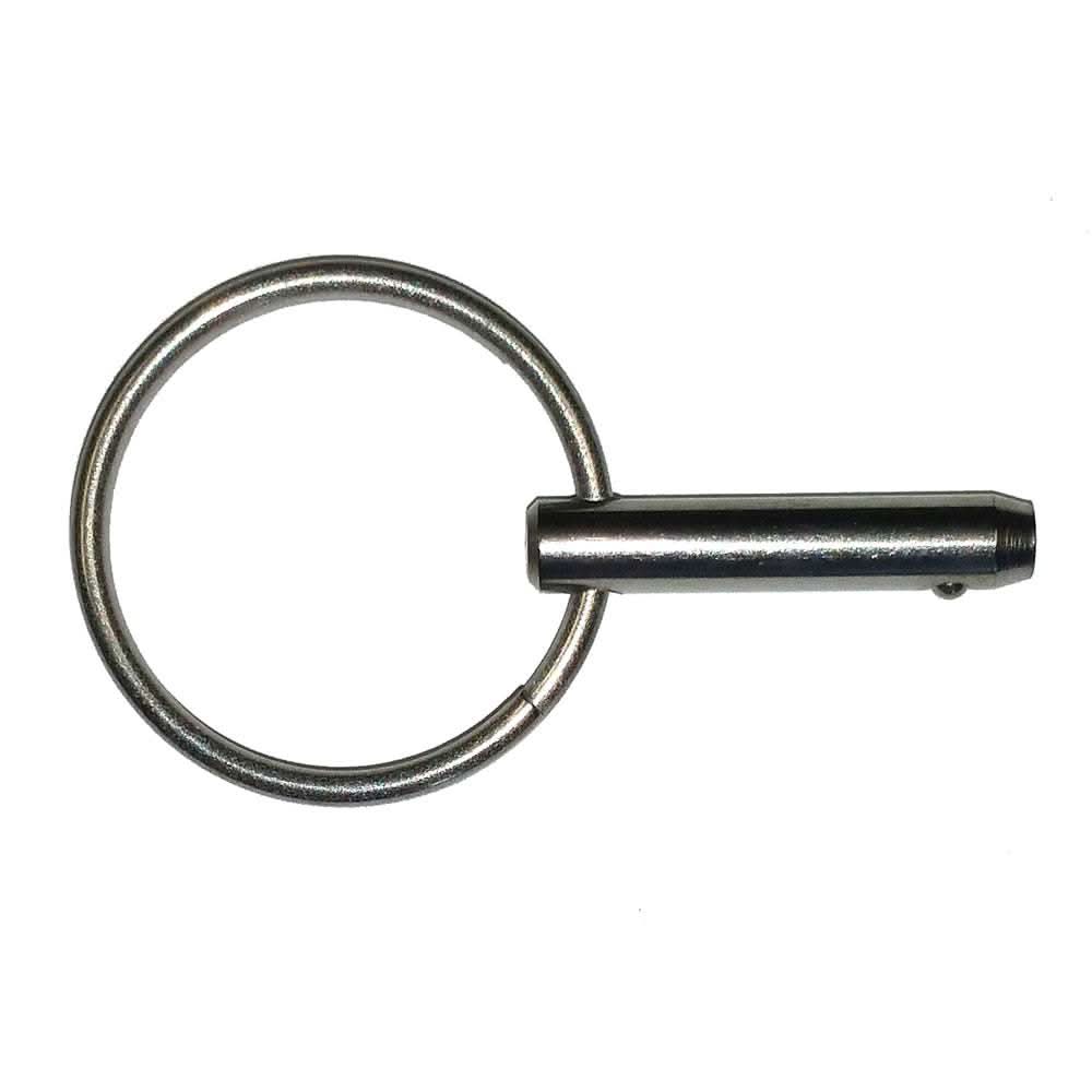 Quick Release Pin 3/16 inch diameter 9/16 inch grip length stainless steel with ring
