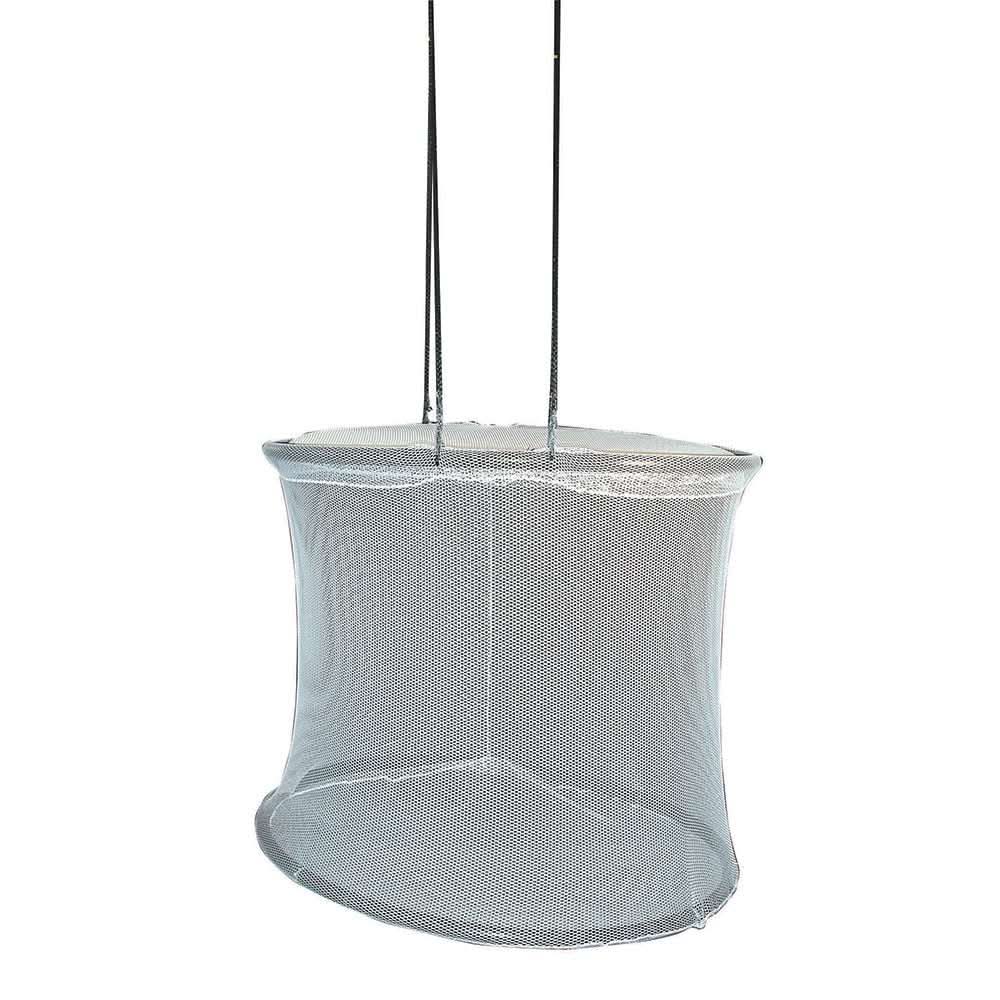 Frabill Bait Quarters 18x18 inch 20 gallon soft nylon mesh bait container with floating top and Velcro latch