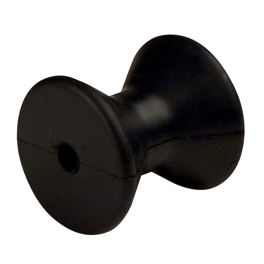 C.E. Smith black natural rubber bow roller, 3" diameter, 3-1/8" wide, 1/2" shaft hole