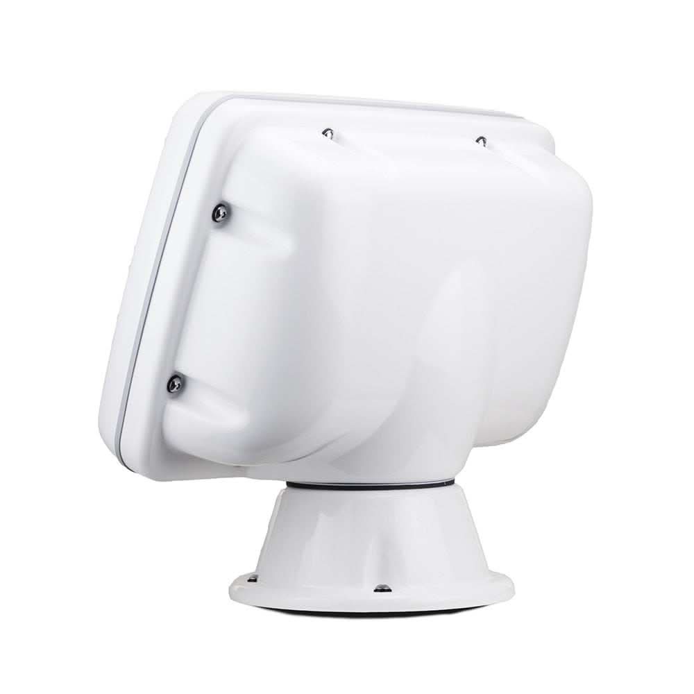NavPod PP4800-07 PowerPod Pre-Cut waterproof marine electronics mount for Raymarine AXIOM 9 with high gloss white finish and rear mounting brackets