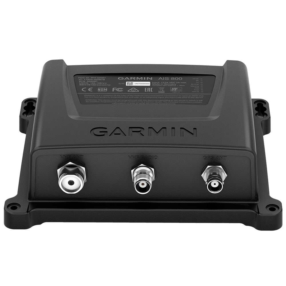 Garmin AIS 800 blackbox transceiver with NMEA 2000 connectivity and built-in GPS for marine vessel tracking