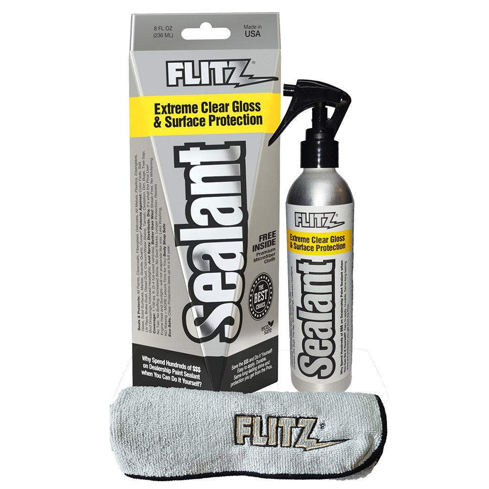 Flitz Sealant Spray Bottle with Microfiber Polishing Cloth - 236ml/8oz *Case of 6* - CS 02908CASE