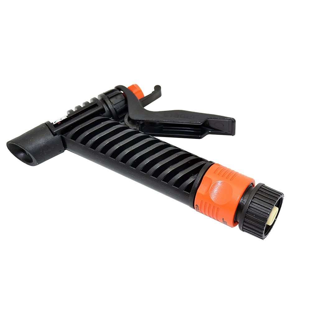 Johnson Pump Spray Nozzle heavy duty plastic replacement for Aqua Jet Spray Pistol with adjustable trigger and orange connector