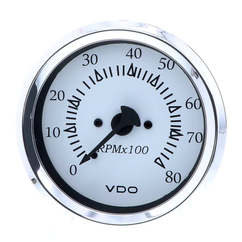 VDO Cockpit Marine 85MM (3-3/8") Outboard Tachometer - White Dial/Chrome Bezel333-15275 - 333-15275