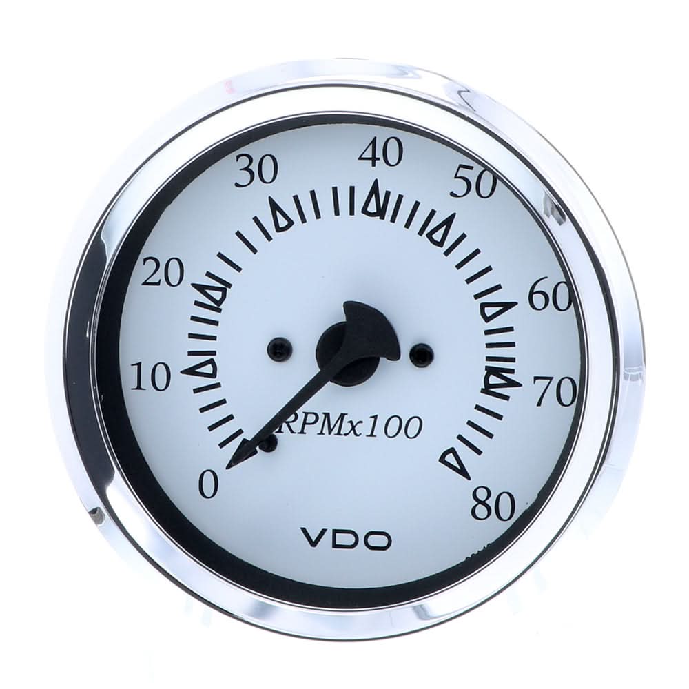 VDO Cockpit Marine 85MM (3-3/8") Outboard Tachometer - White Dial/Chrome Bezel333-15275 - 333-15275