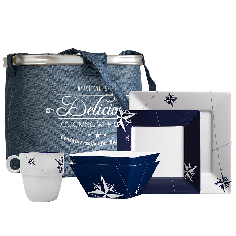 Marine Business Melamine Square Tableware & Basket - NORTHWIND - Set of 2415146 - 15146