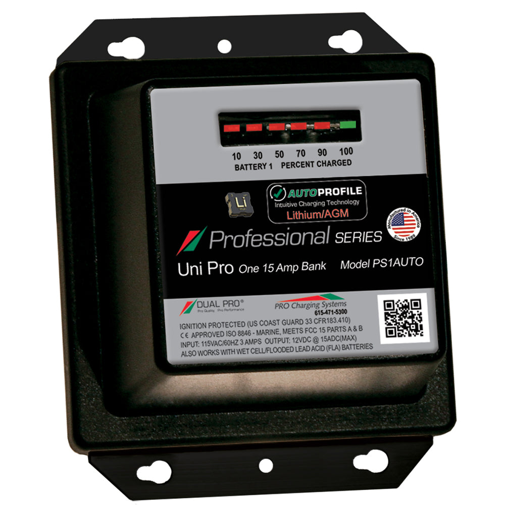 Dual Pro PS1 Auto 15A - 1-Bank Lithium/AGM Battery ChargerPS1AUTO - PS1AUTO