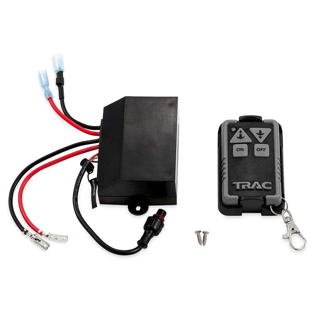 TRAC G3 Wireless Remote Anchor Winch with compact remote control and mounting bracket