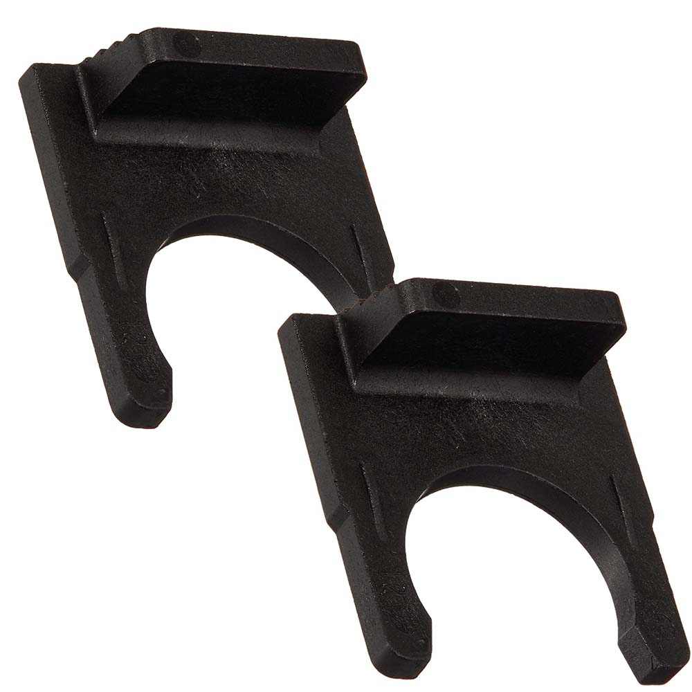 Pair of black Flojet Locking Slide Clips for securing components